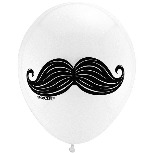 Mustache Printed Latex Balloons, 12 inch, 8 count