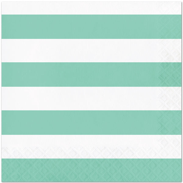 Fresh Mint Dots and Stripes Lunch Napkins, 6.5 inch fold, set of 16