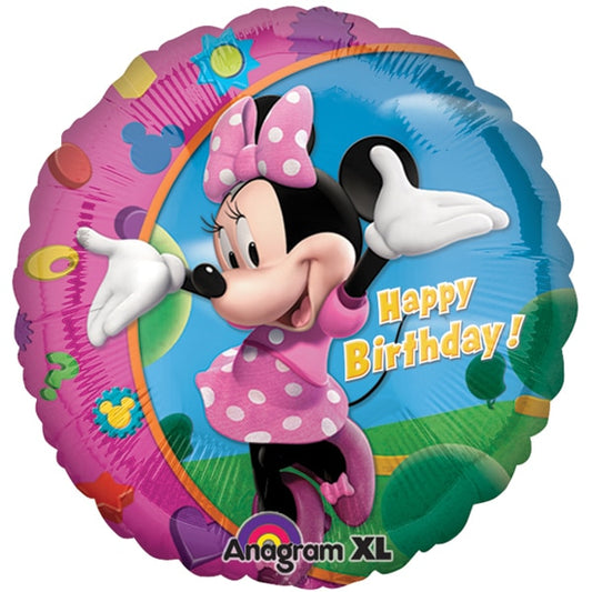 Disney Minnie Mouse Happy Birthday Foil Balloon, 18 inch, each
