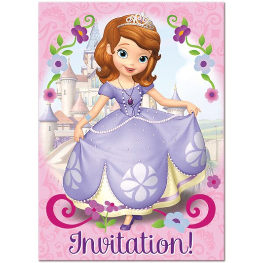 Sofia The First Invitations, Fill In with Envelopes, Fill In with Envelopes, 5 x 4 in, 8 ct
