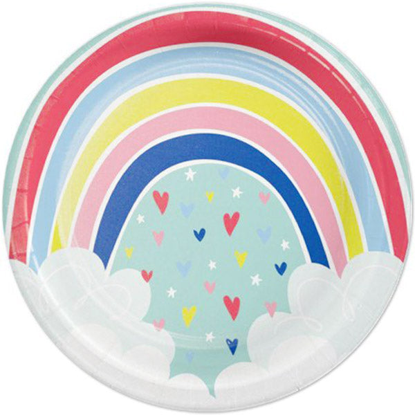 Over the Rainbow Pastel Dinner Plates, 9 inch, 8 count