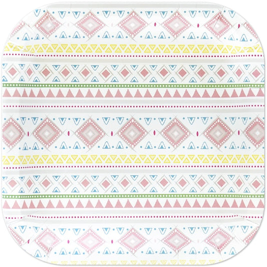 Adventure Girl Square Lunch Plates, 9 inch, set of 24