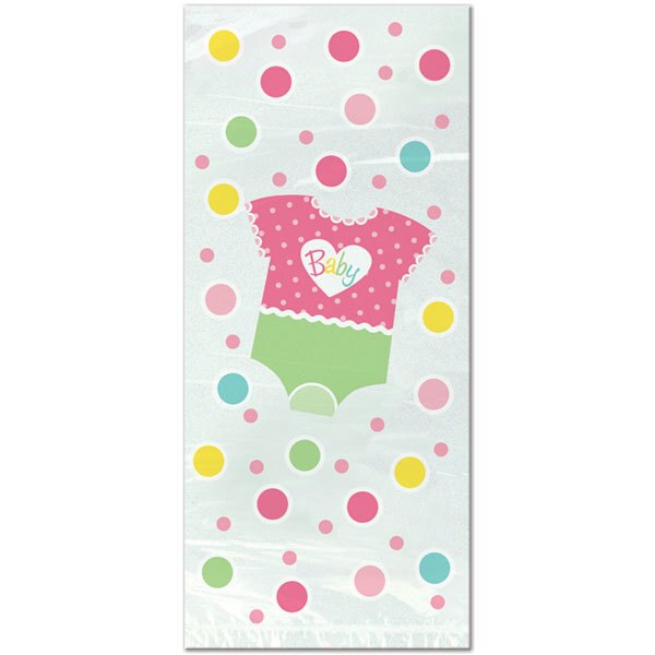 Pink Baby Shower Cello Bags, 11.5 x 5 inch, set of 20