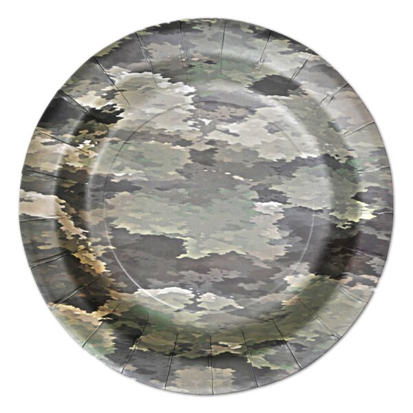 Camouflage Military Dessert Plates, 7 inch, 8 count