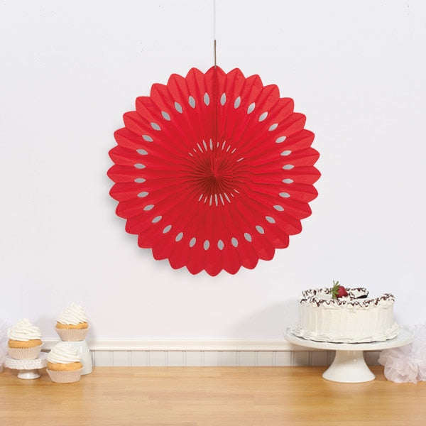 Tissue Fan Ruby Red, 16 inch