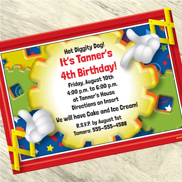 Birthday Direct's My Clubhouse Party Custom Invitations