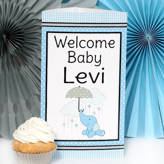 Birthday Direct's Elephant Baby Shower Blue Custom Centerpiece