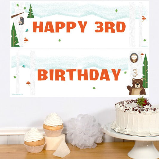 Birthday Direct's Wild Woodland 3rd Birthday Two Piece Banners