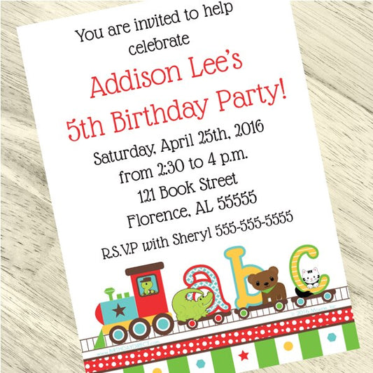 Birthday Direct's ABC Party Custom Invitations