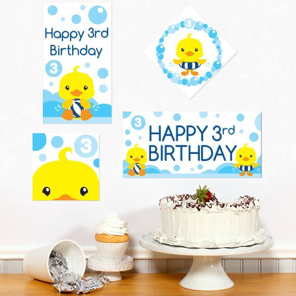 Birthday Direct's Little Ducky 3rd Birthday Sign Cutouts