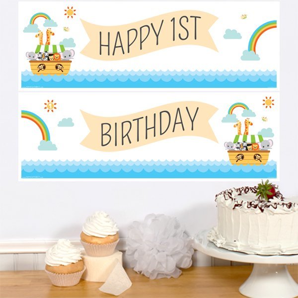 Birthday Direct's Noah's Ark 1st Birthday Two Piece Banners