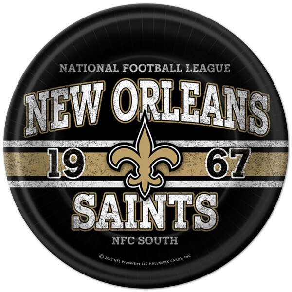 NFL Football New Orleans Saints Dinner Plates, 9 inch, 8 count