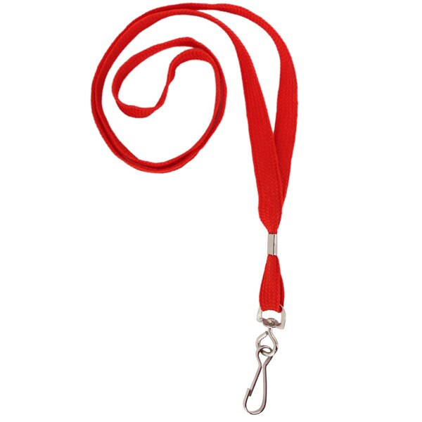 Red Lanyards, Fabric with Metal Clip, 19 inch, set of 12