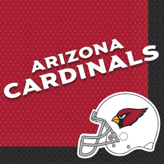 NFL Football Arizona Cardinals Lunch Napkins, 6.5 inch fold, set of 16