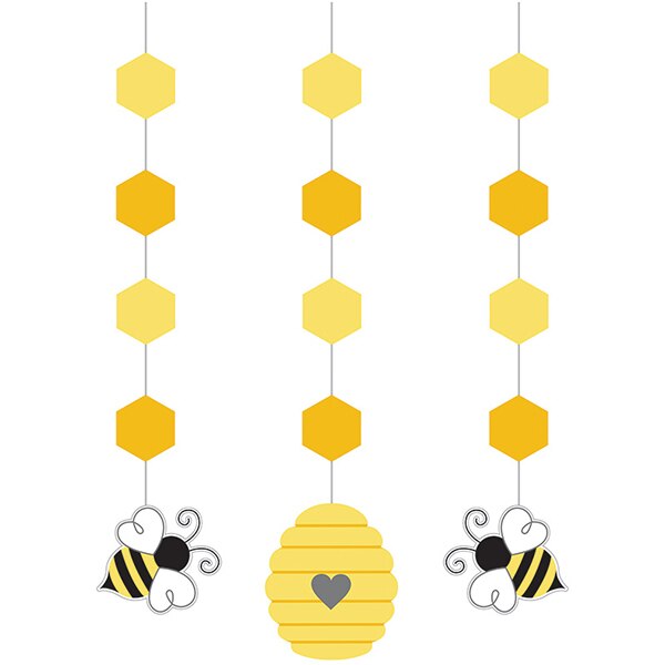 Bumble Bee Party Dangling Cutouts, 36 inch, 3 count