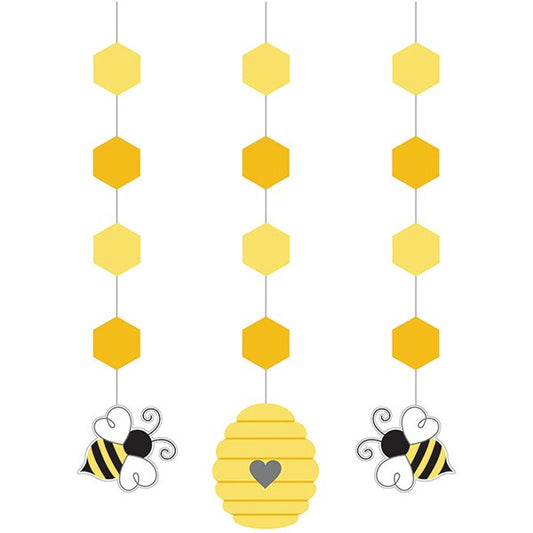 Bumble Bee Party Dangling Cutouts, 36 inch, 3 count