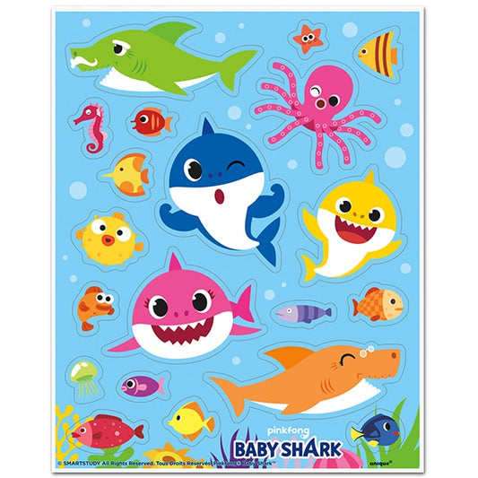 Baby Shark Sticker Sheets, set, 4 count