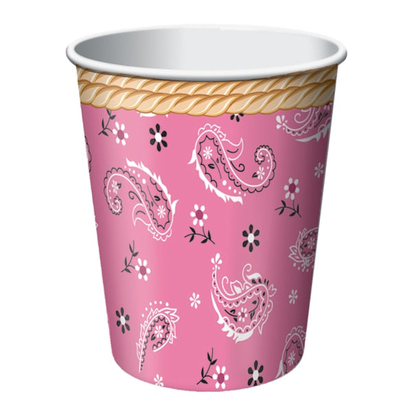 Bandana Pink Cups, 9 ounce, 8 count