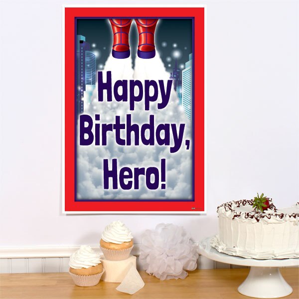 Hero Helper Birthday Sign, 8.5x11 Printable PDF Digital Download by Birthday Direct