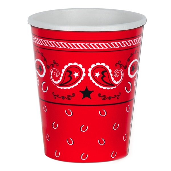 Red Bandana Cups, 9 ounce, 8 count