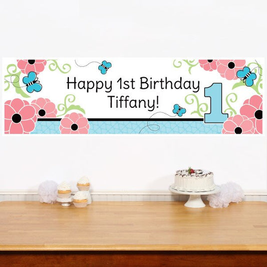 Birthday Direct's Butterfly 1st Birthday Custom Banner