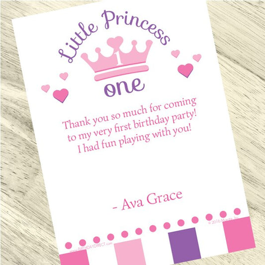 Birthday Direct's Little Princess 1st Birthday Custom Thank You