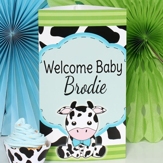 Birthday Direct's Cow Baby Shower Blue Custom Centerpiece