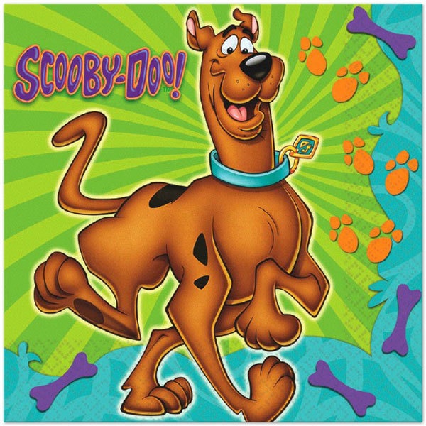 Scooby Doo Lunch Napkins, 6.5 inch fold, set of 16