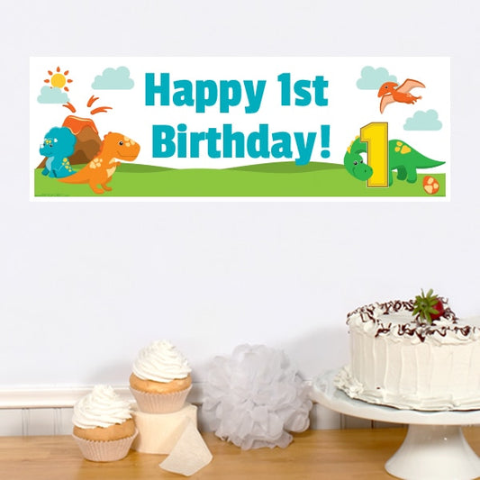Little Dinosaur 1st Birthday Tiny Banner, 8.5x11 Printable PDF Digital Download by Birthday Direct