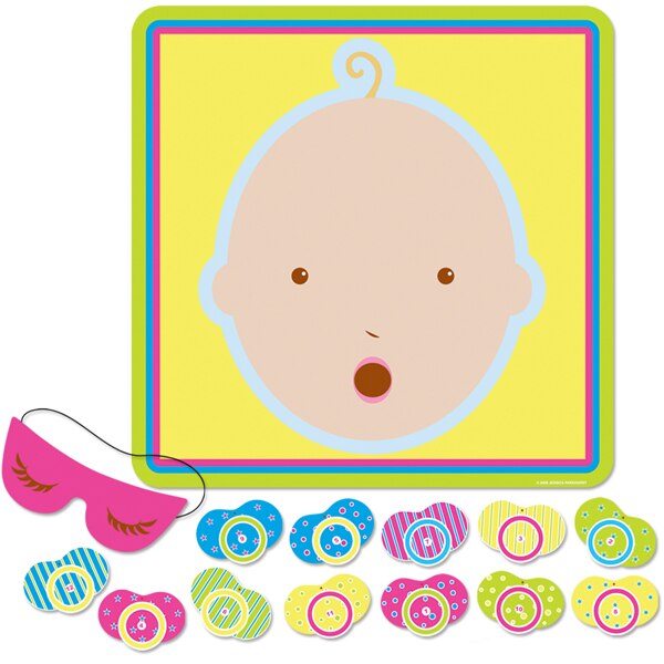Pin the Pacifier Baby Shower Game, activity, set