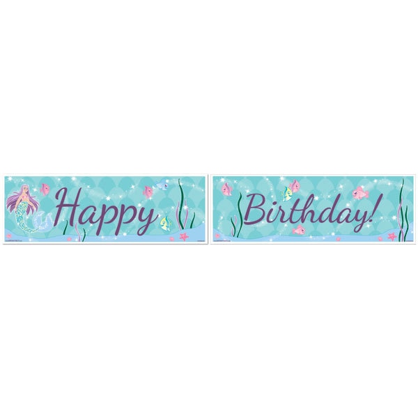 Birthday Direct's Mermaid Sparkle Birthday Two Piece Banners