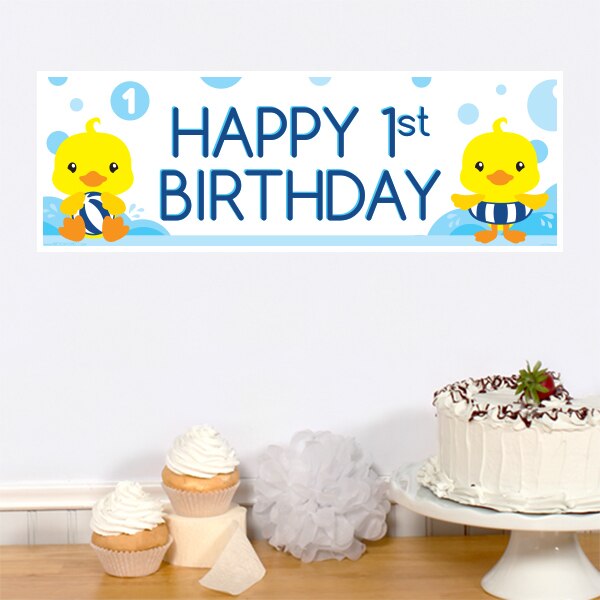 Little Ducky 1st Birthday Tiny Banner, 8.5x11 Printable PDF Digital Download by Birthday Direct