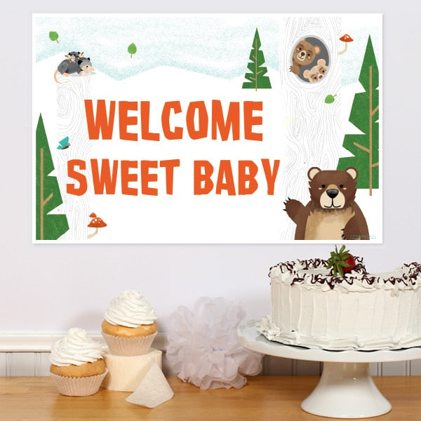 Wild Woodland Baby Shower Sign, 8.5x11 Printable PDF Digital Download by Birthday Direct