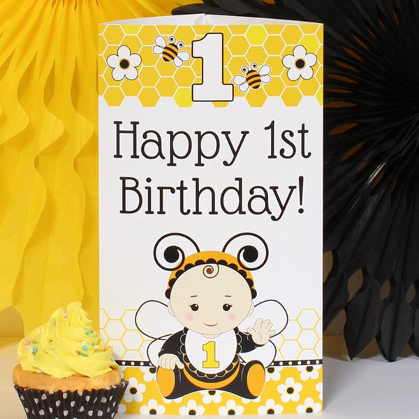 Birthday Direct's Bumble Bee 1st Birthday Tall Centerpiece