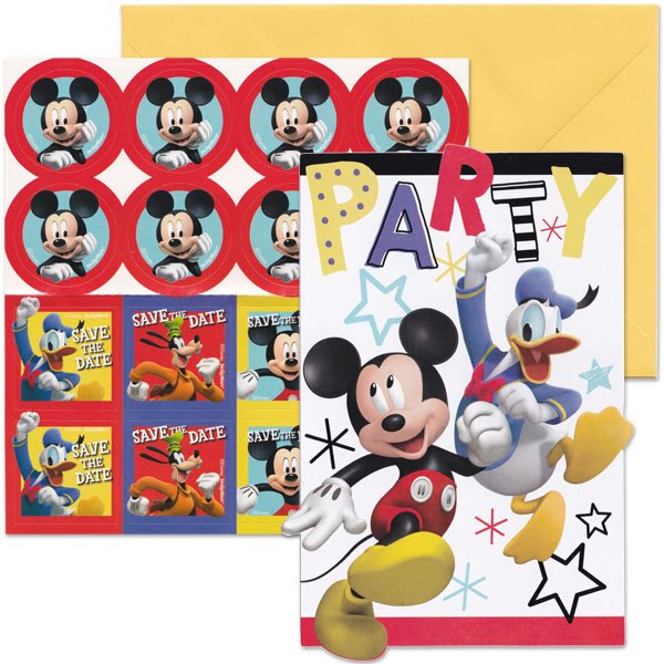 Disney Mickey Mouse Invitations, Fill In with Envelopes, 6.25 x 4.25 in, 8 ct