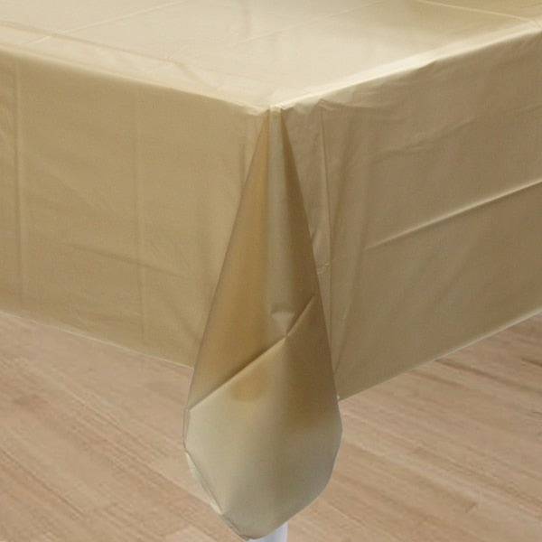Gold Plastic Table Cover, 54 x 108 inch, each