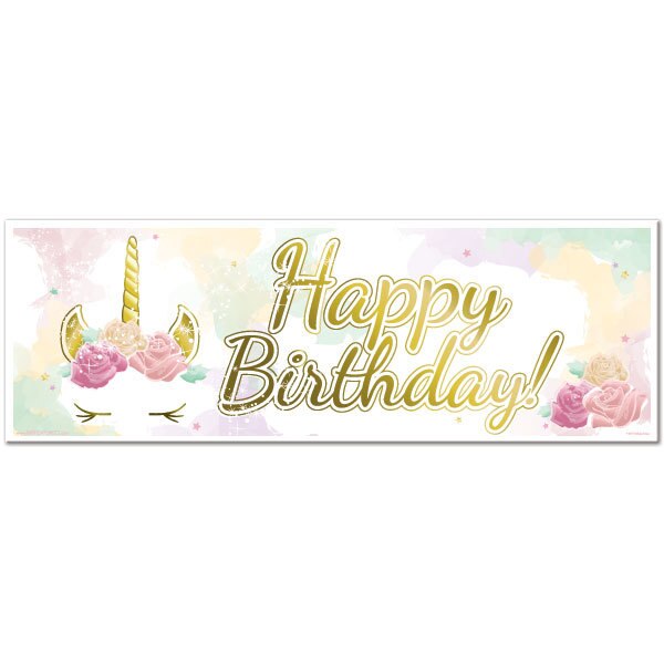Unicorn Sparkle Birthday Tiny Banner, 8.5x11 Printable PDF Digital Download by Birthday Direct