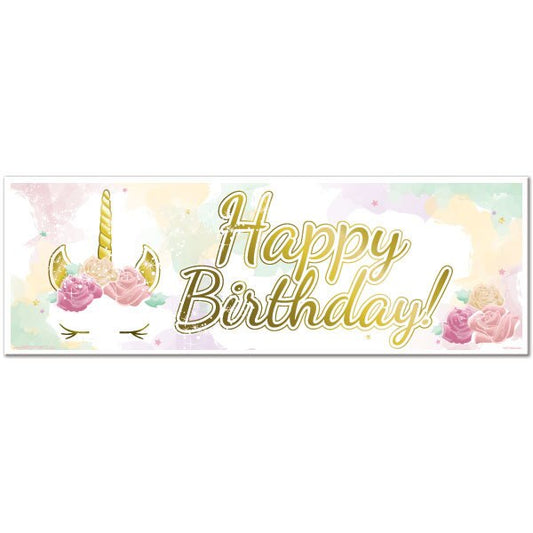 Unicorn Sparkle Birthday Tiny Banner, 8.5x11 Printable PDF Digital Download by Birthday Direct